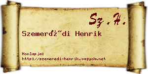 Szemerédi Henrik névjegykártya
